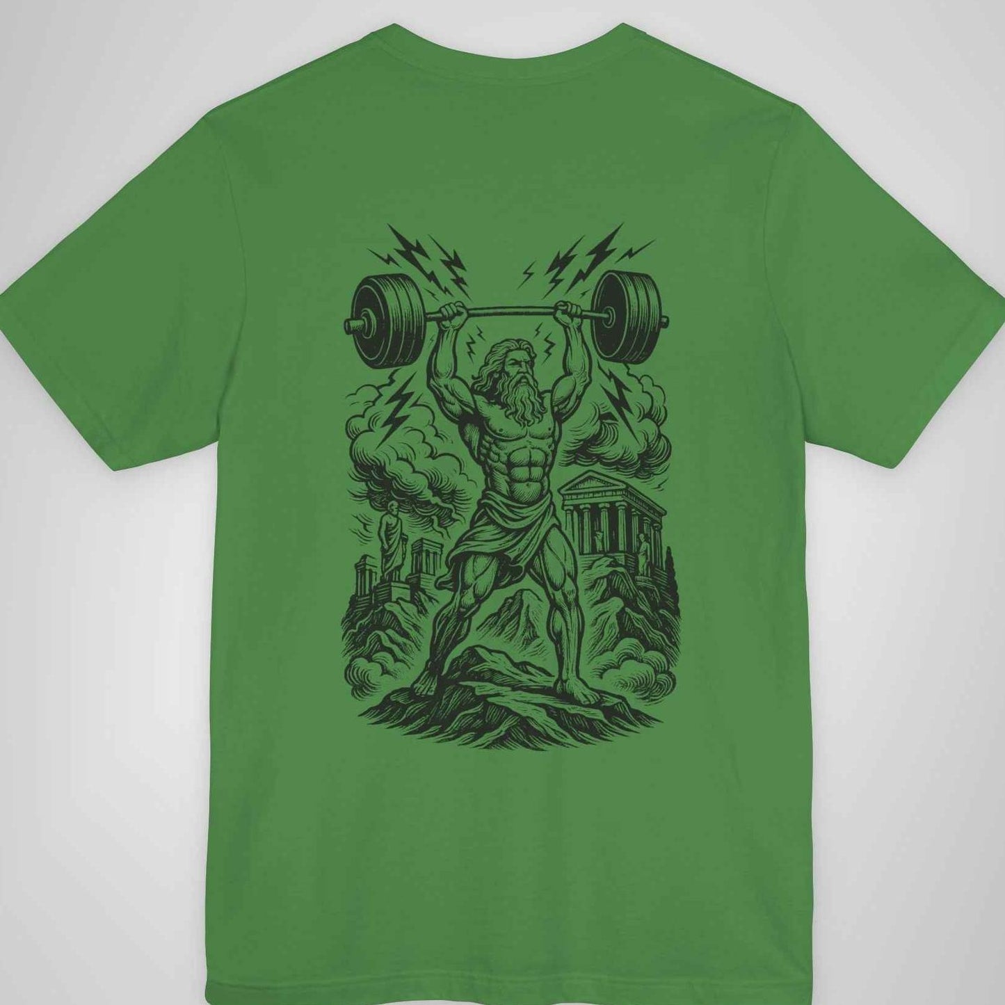Zeus Press Tee - Olympus Power Lineart Shirt