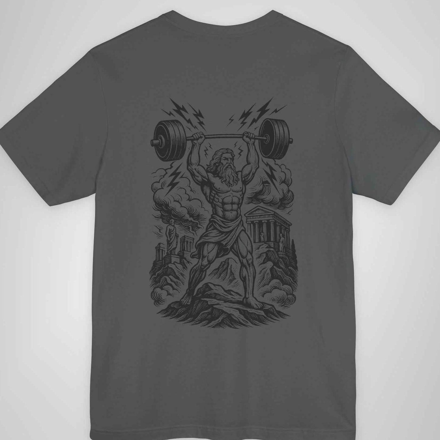 Zeus Press Tee - Olympus Power Lineart Shirt