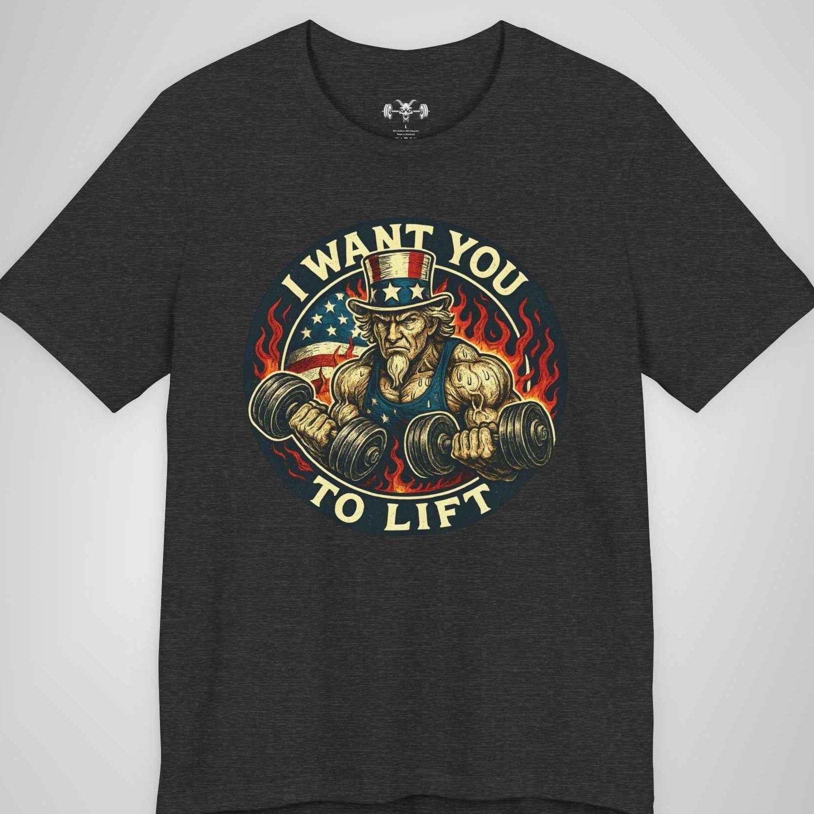 Uncle Sam Wants You To Lift Shirt - Patriotic Bodybuilding Graphic Tee
